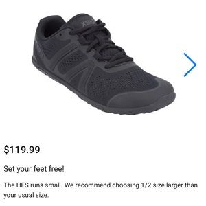 Xero HFS men’s black size 8.5